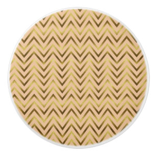 Peach & Guld Chevron Rand Knopp