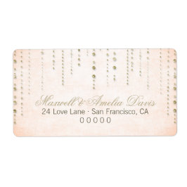 Peach & Guld Glitter Se Bröllop Adressetiketter Fraktsedel