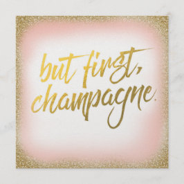 Peach Guld, men första champagneinbjudan Pearl Inbjudningar
