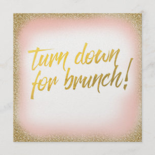 Peach Guld (stäng av) för Brunch-inbjudningspanele Inbjudningar
