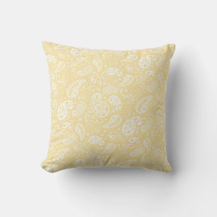 Peach Gult Paisley Dekorativ kudde