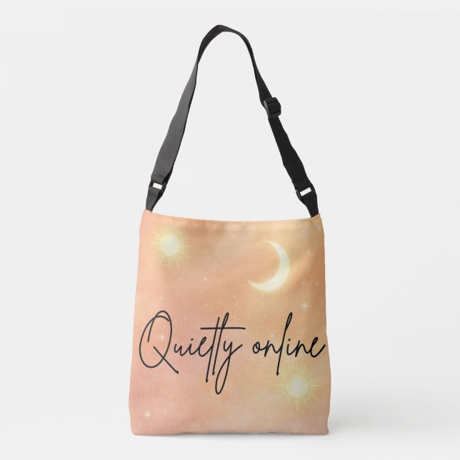 Peach haze and cloud cream AI art  Axelväska (Baksida)