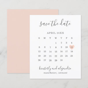 Peach Heart Calender Budget Bröllop spara datum