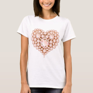 Peach Heart Gems Tee Shirt