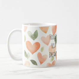 Peach Hearts Dreams Sea Turtle Kaffemugg