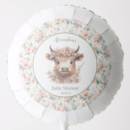 Peach Highland Cow Balloon