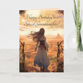 PEACH HIMMEL GRANDDAUGHTER BIRTHDAY-KORT TACK KORT