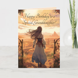 PEACH HIMMEL GRANDDAUGHTER BIRTHDAY-KORT TACK KORT