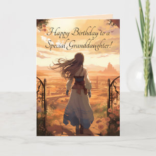 PEACH HIMMEL GRANDDAUGHTER BIRTHDAY-KORT TACK KORT
