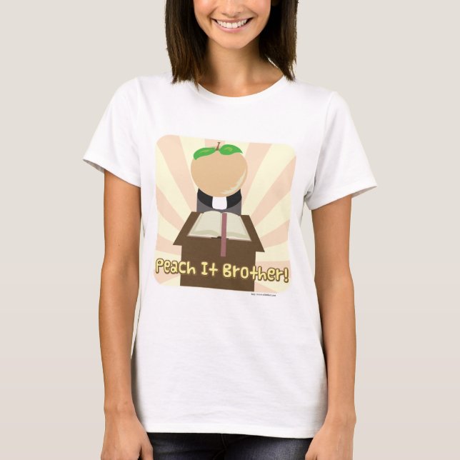 Peach it Brother Funny Food Tecknad T Shirt (Framsida)