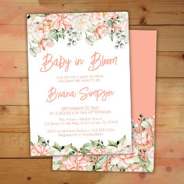 Peach  Ivory Baby i Bloom Shower-inbjudan Inbjudningar