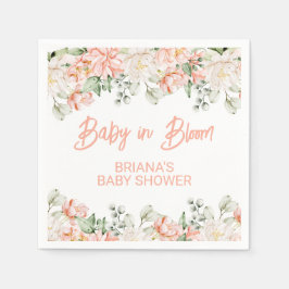 Peach Ivory Beige Neutralt Baby Shower Pappersservett