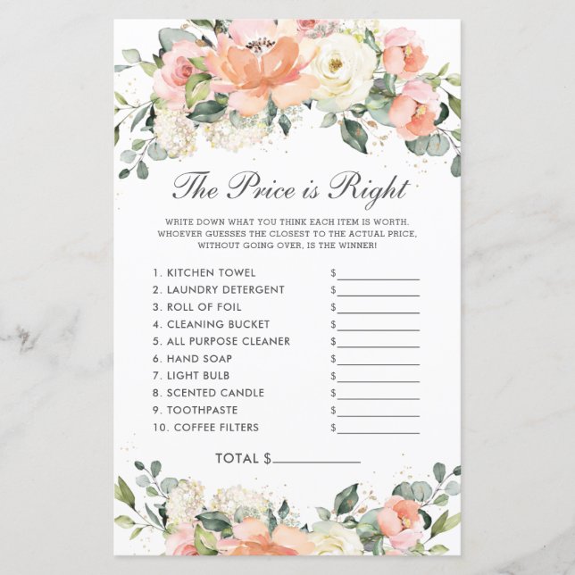 Peach Ivory Blommigt Shower Pris är Högernas spel (Framsida)