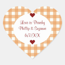 Peach Jelly Wedding Favor Burk-etiketter