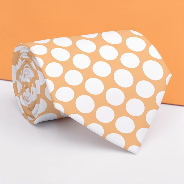 Peach Jumbo Polka Dots Custom Necktie Slips (Skapare uppladdad)