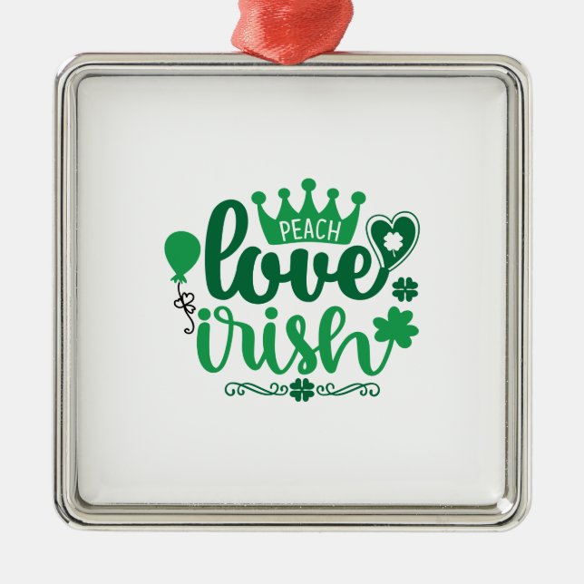 Peach Kärlek Irish Julgransprydnad Metall (Framsidan)