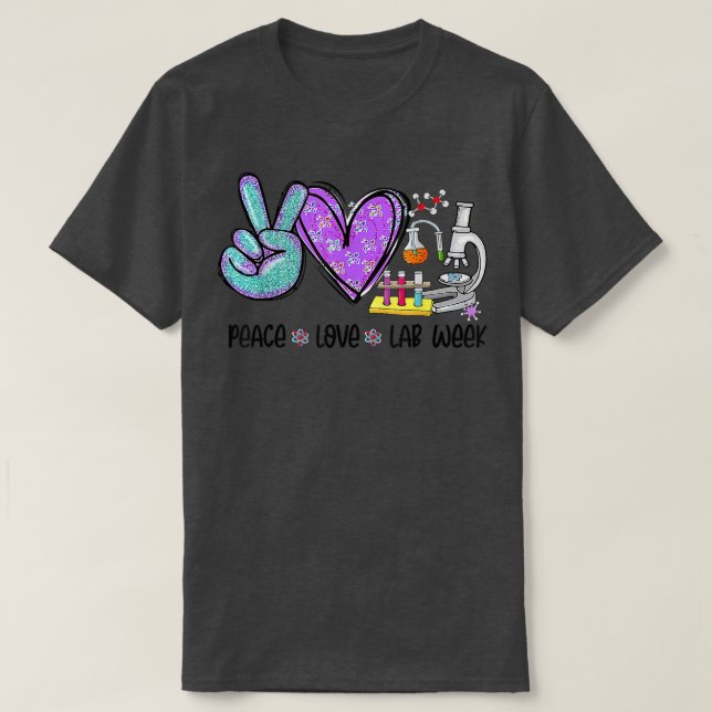 Peach Kärlek Lab Vecka 2022 Laboratory Tech Techno T Shirt (Design framsida)