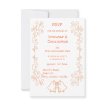 Peach Klockor Scrollwork Design Bröllop