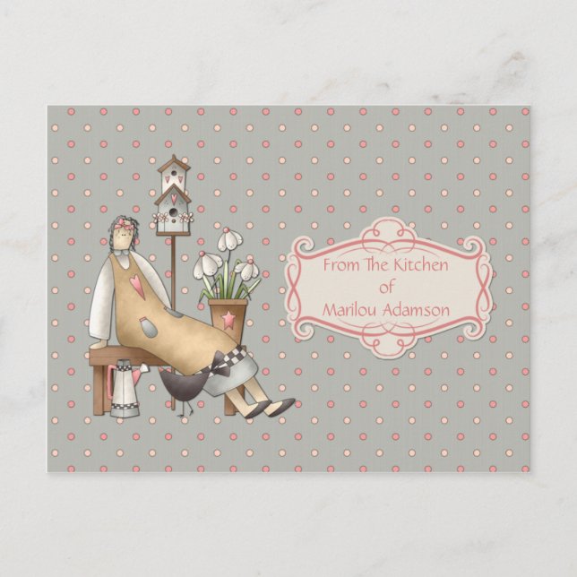 Peach Land Kitchen Recipes Cards Vykort (Framsida)