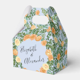 Peach Light Blue Bröllop Ro Blommigt Presentaskar