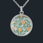 Peach Light Blue Bröllop Ro Blommigt Sterling Silver Halsband<br><div class="desc">Vacker persiko-ro på ljusblå bröllop-samling är underbart för en unik elegant mjuk pastel vår bröllop.</div>