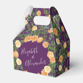 Peach Lila Bröllop Blommigt Ro Presentaskar