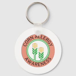 Peach Maj Allergy Awareness Logotyp Nyckelring