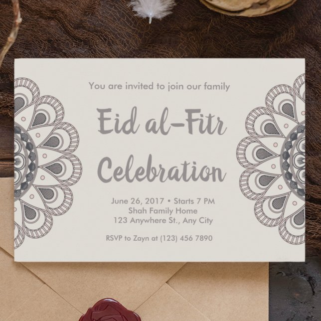 Peach Mandala Eid al-Fitr Inbjudningar (Skapare uppladdad)