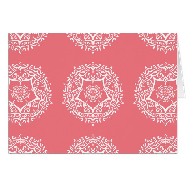 Peach Mandala Hälsningskort (Framsidan Horizontal)
