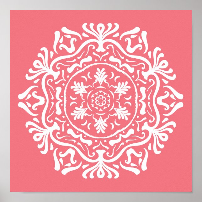Peach Mandala Poster (Framsidan)