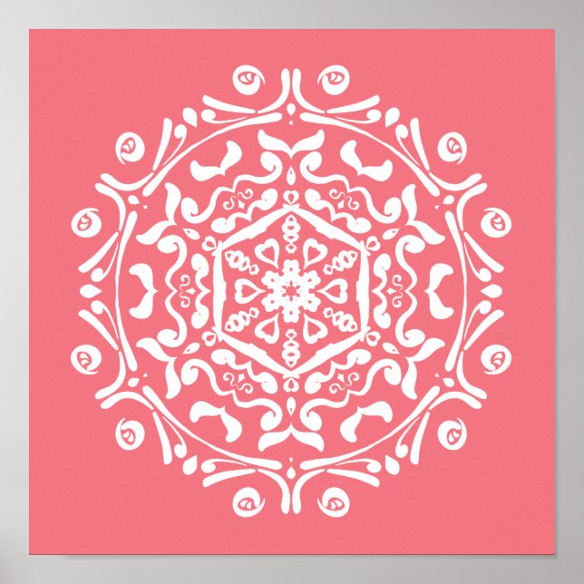 Peach Mandala Poster (Framsidan)