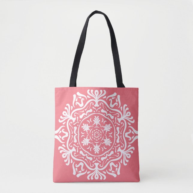 Peach Mandala Tygkasse (Framsida)