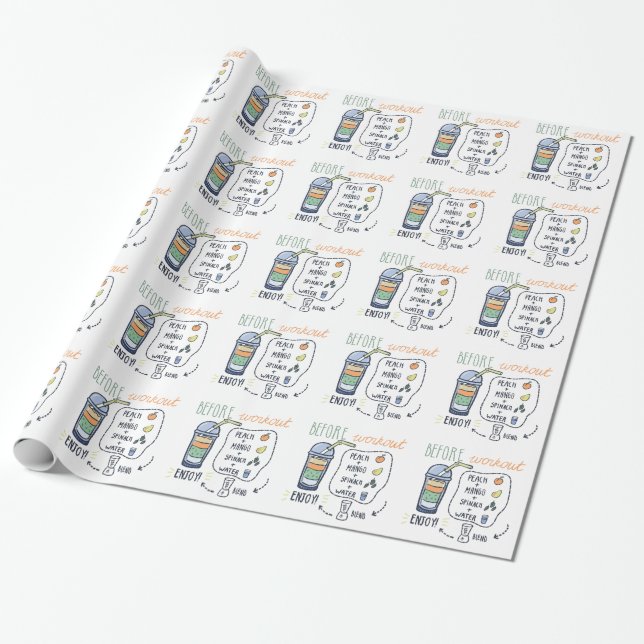 PEACH MANGO SPINACH VATTEN SMOOTHIE HEALTHY MAT F PRESENTPAPPER (Utrullad)