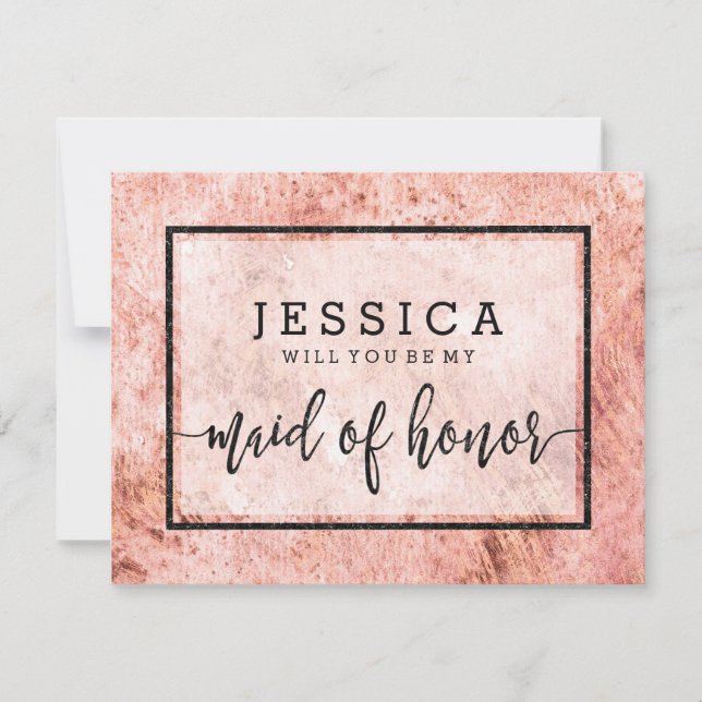 Peach Marble ska du vara min Maid of honor Inbjudningar (Framsida)