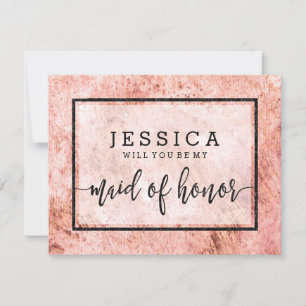 Peach Marble ska du vara min Maid of honor Inbjudningar