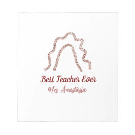 Peach marron glitter rainbow teacher appreciation anteckningsblock
