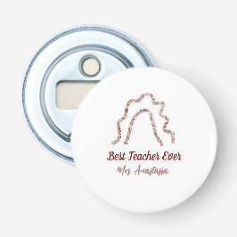 Peach marron glitter rainbow teacher appreciation  flasköppnare