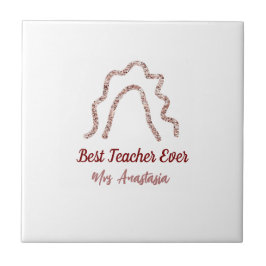 Peach marron glitter rainbow teacher appreciation kakelplatta