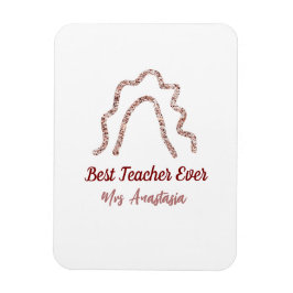Peach marron glitter rainbow teacher appreciation magnet