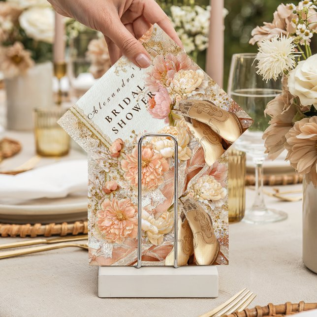 Peach Meadow Boots Bridal Shower Pappersservett (Skapare uppladdad)