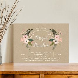 Peach Meadow Kraft Inbjudningskort för möhippan