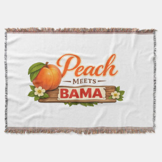 Peach Meets Bama Woven Throw Blanket | Southern Lo Filt
