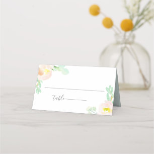 Peach Mint Botanical Bröllop Placeringskort