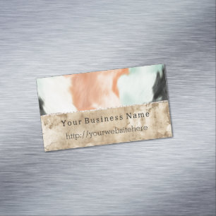 Peach Mint Cowgirl Cowhide Magnetiska Visitkort