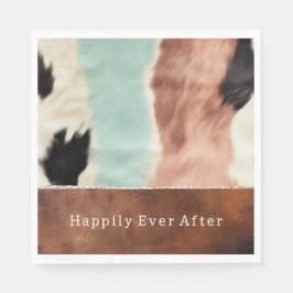 Peach Mint Cream Cowgirl Cowhide Pappersservett