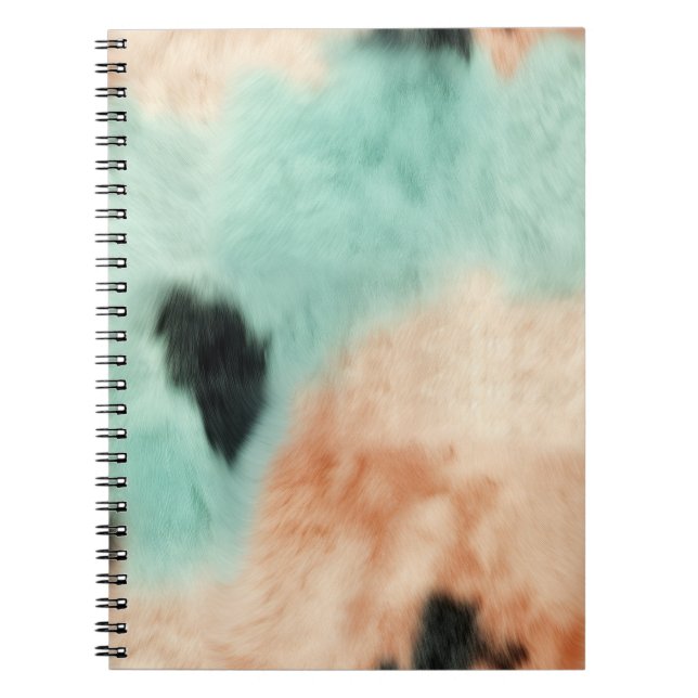 Peach Mint Cream Cowhide Anteckningsbok (Framsidan)
