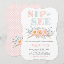 Peach Mint Meet Flicka eller Sip och See Party