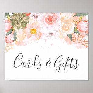 Peach & Mint Succulards och Gifts Bord-tecken Poster