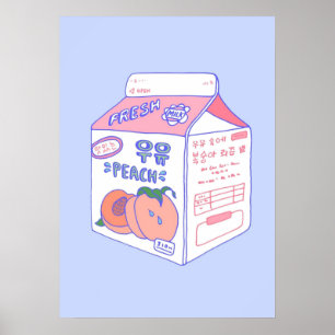 Peach Mjölk Carton Poster