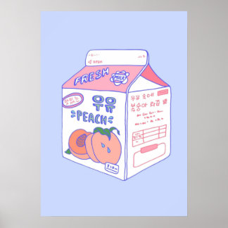 Peach Mjölk Carton Poster